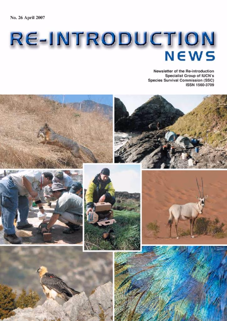 Cover of Re-introduction News April 2007