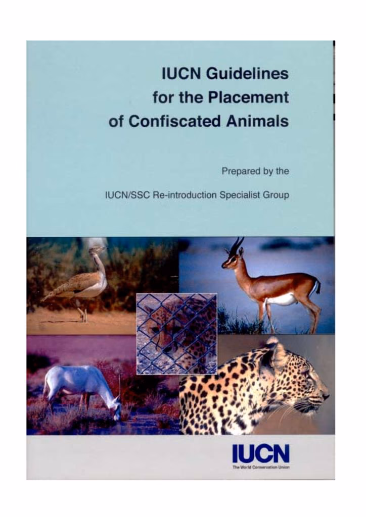 Cover of IUCN Guidelines for the Placement of Confiscated Animals
