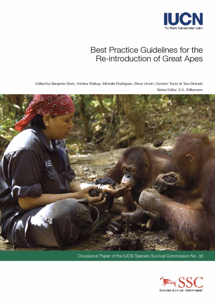 Cover of Guidelines for the Reintroduction of Great Apes