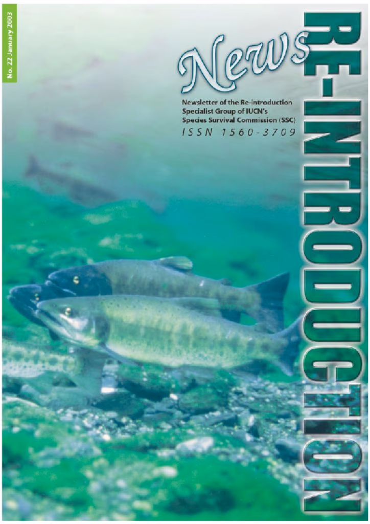 Cover of Re-introduction News January 2003