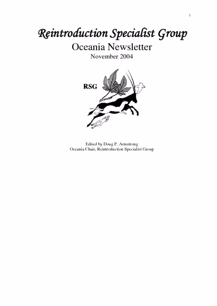 Cover of RSG Oceania Newsletter 2004
