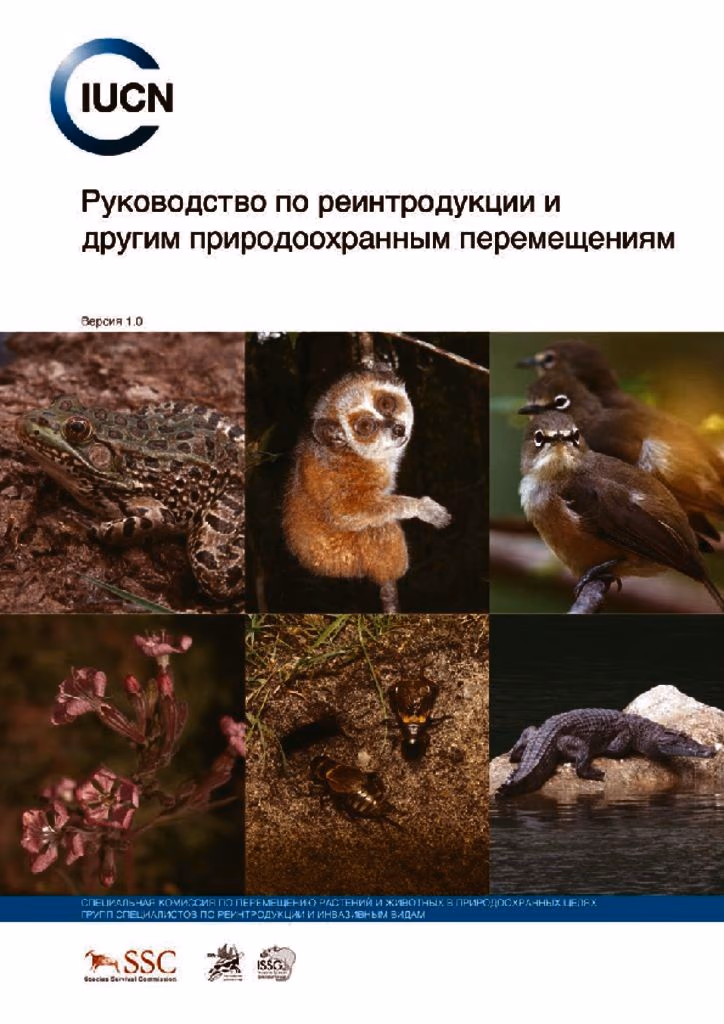 Cover of Guidelines for Reintroductions and Other Conservation Translocations – Russian