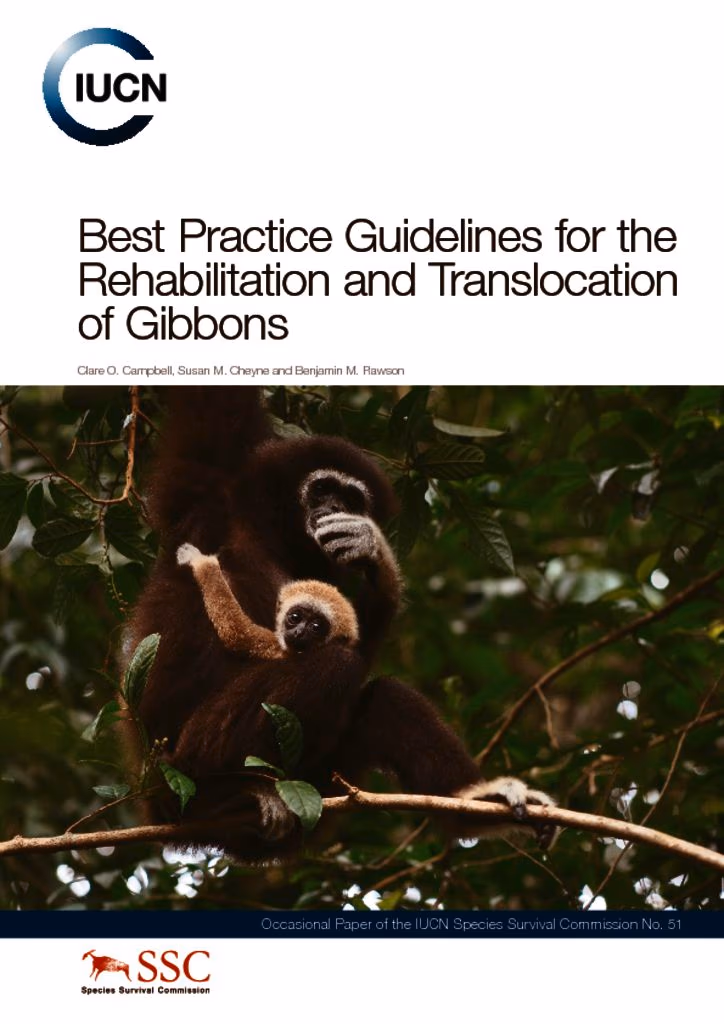 Cover of Guidelines for the Rehabilitation and Translocation of Gibbons